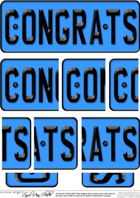 Congratulations Novelty Number Plate with Side Stacker