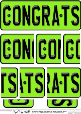 Congratulations Novelty Number Plate with Side Stacker