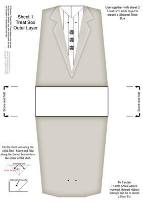 Dressed to Thrill! Shaped Treat or Favour Box Sheet 1