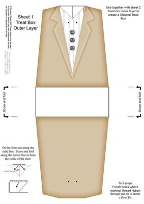 Dressed to Thrill! Shaped Treat or Favour Box Sheet 1