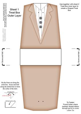 Dressed to Thrill! Shaped Treat or Favour Box Sheet 1