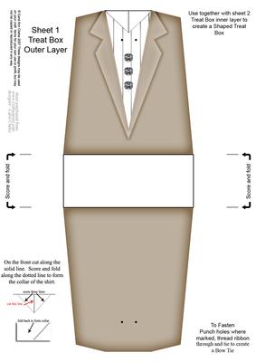 Dressed to Thrill! Shaped Treat or Favour Box Sheet 1