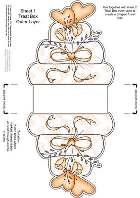 Wedding Cake Shaped Treat or Favour Box Sheet 1