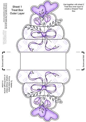 Wedding Cake Shaped Treat or Favour Box Sheet 1