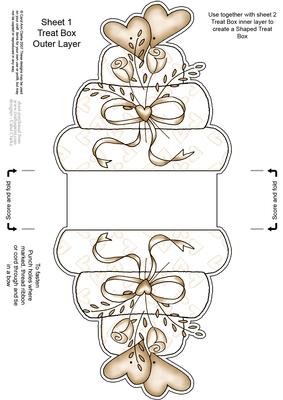 Wedding Cake Shaped Treat or Favour Box Sheet 1