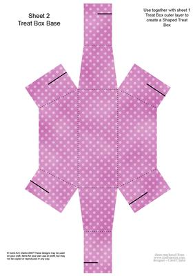 Dotty Frilly Handbag Shaped Treat or Favour Box Sheet 2
