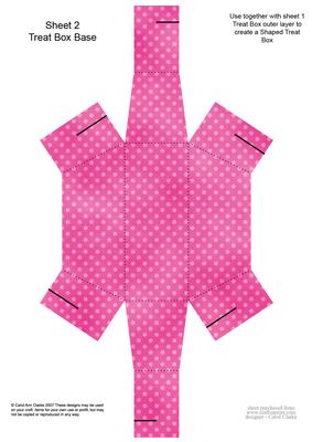 Dotty Frilly Handbag Shaped Treat or Favour Box Sheet 2