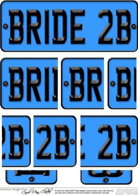 Bride to Be Novelty Number Plate with Side Stacker