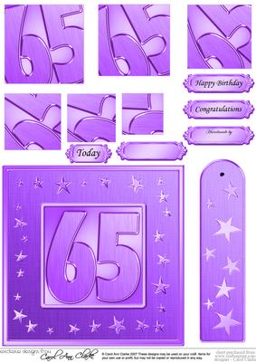 65th Bright Metallic Age Quick Card with Twisted Pyramage