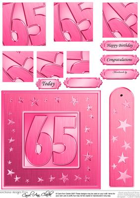 65th Bright Metallic Age Quick Card with Twisted Pyramage