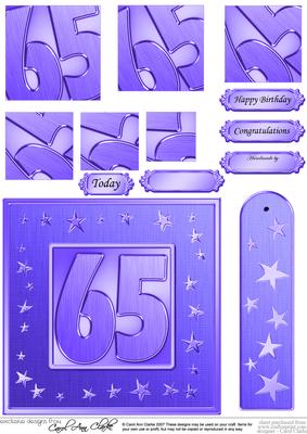65th Bright Metallic Age Quick Card with Twisted Pyramage