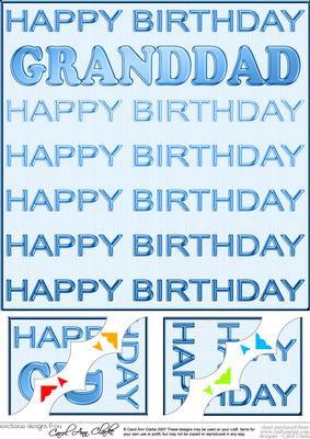 8 x 8 Birthday Granddad Scalloped Corner Topper