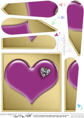 Enamel Heart Fan Pyramage Topper