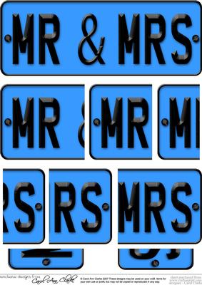 Mr & Mrs Novelty Number Plate with Side Stacker