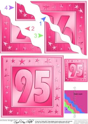 95th Bright Metallic Age Wavy Corner Side Stacker Topper