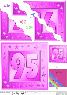 95th Bright Metallic Age Wavy Corner Side Stacker Topper
