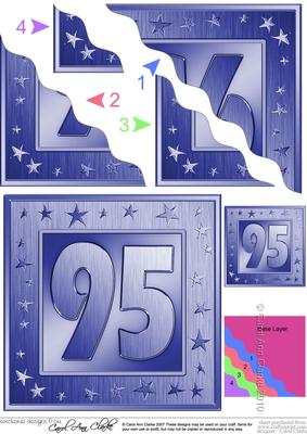 95th Bright Metallic Age Wavy Corner Side Stacker Topper