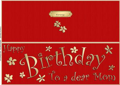 Large Dl Birthday Mom Quick Cut and Fold Card