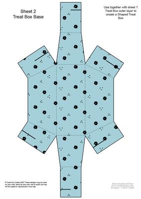 Ditsy Daisy Handbag Shaped Treat or Favour Box Sheet 2