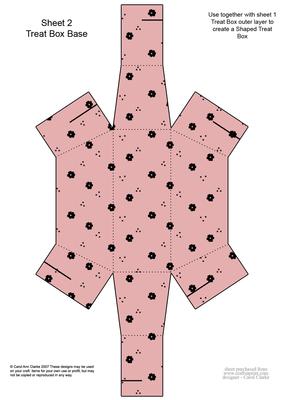 Ditsy Daisy Handbag Shaped Treat or Favour Box Sheet 2