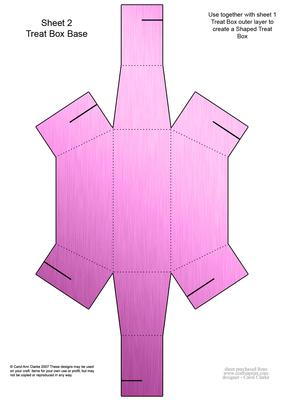 Elegant Hearts Shaped Treat or Favour Box Sheet 2