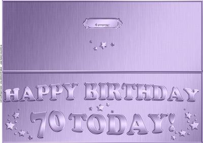 Large Dl 70th Birthday Quick Cut and Fold Card