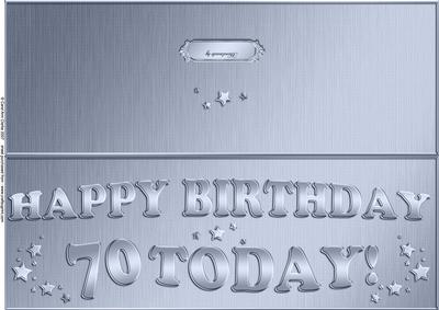 Large Dl 70th Birthday Quick Cut and Fold Card