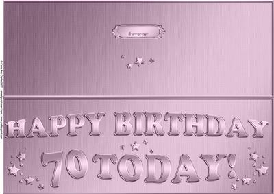 Large Dl 70th Birthday Quick Cut and Fold Card