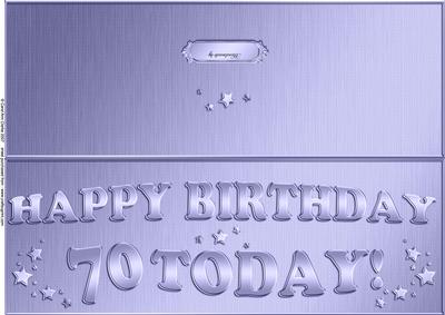Large Dl 70th Birthday Quick Cut and Fold Card
