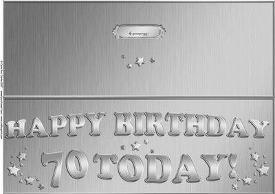 Large Dl 70th Birthday Quick Cut and Fold Card