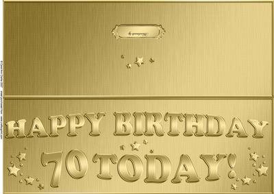 Large Dl 70th Birthday Quick Cut and Fold Card