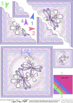 Dreamy Dragonflies Scallop Corner Side Stacker Topper