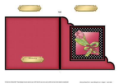 Single Rose Cut and Fold Corner Card