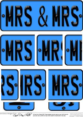 Mrs & Mrs Novelty Number Plate with Side Stacker