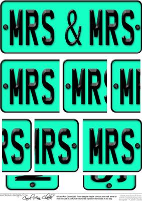 Mrs & Mrs Novelty Number Plate with Side Stacker
