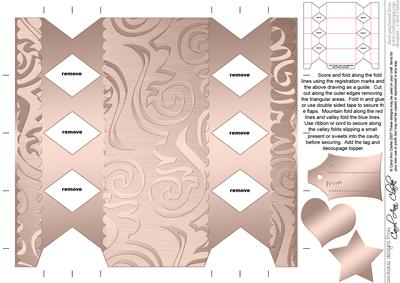 Metallic Swirls Cracker Shaped Treat or Favour Box