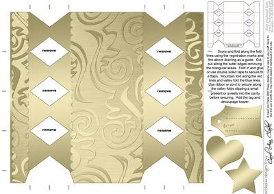 Metallic Swirls Cracker Shaped Treat or Favour Box