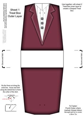 Dressed to Thrill! Shaped Treat or Favour Box Sheet 1