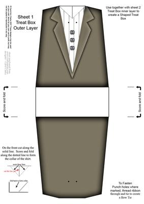 Dressed to Thrill! Shaped Treat or Favour Box Sheet 1