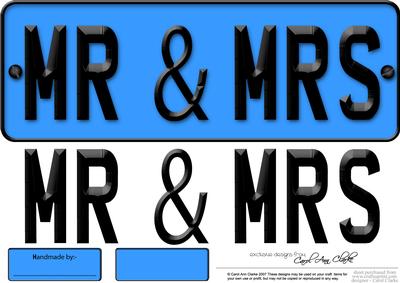 Large Dl Mr & Mrs Novelty Number Plate N 3D Decoupage