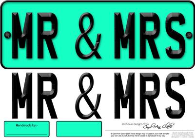 Large Dl Mr & Mrs Novelty Number Plate N 3D Decoupage