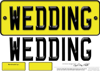 Large Dl Wedding Novelty Number Plate N 3D Decoupage