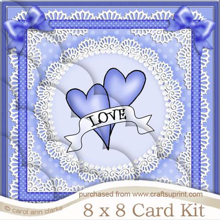 8 x 8 Love Hearts Kit with Scalloped Corners