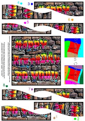 On the Wall Happy Birthday - Wavy Spiral Side Stacker
