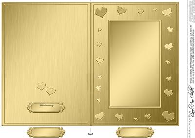 5 x 7 Metallic Romantic Hearts Plain Card Base