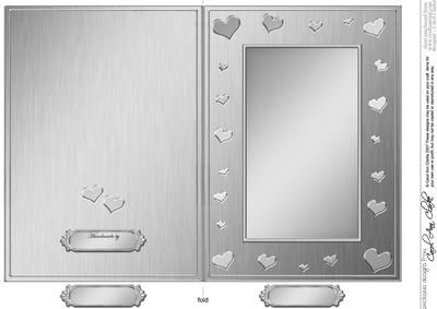 5 x 7 Metallic Romantic Hearts Plain Card Base