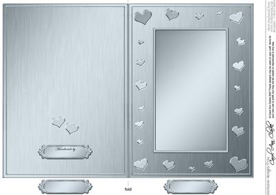 5 x 7 Metallic Romantic Hearts Plain Card Base