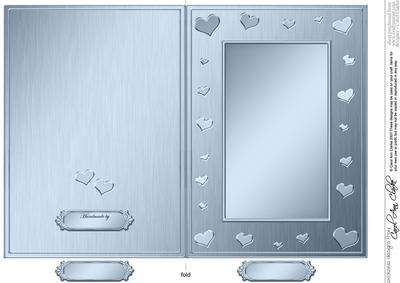 5 x 7 Metallic Romantic Hearts Plain Card Base