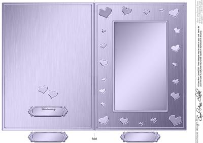 5 x 7 Metallic Romantic Hearts Plain Card Base