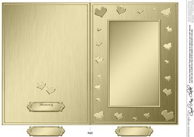 5 x 7 Metallic Romantic Hearts Plain Card Base